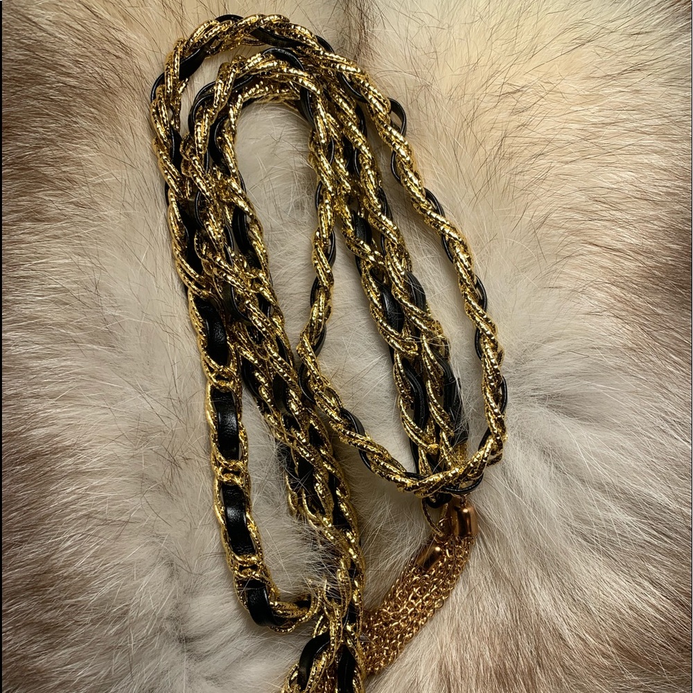 New faux leather gold belt